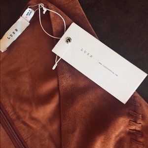 Lush Brown Suede Dress Brand New Size M